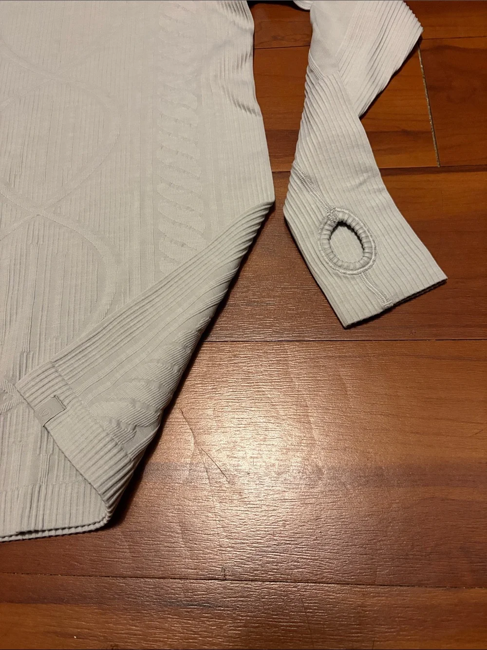 Lululemon Rest Less Pullover Light Gray Cable Knit Crewneck Sweater